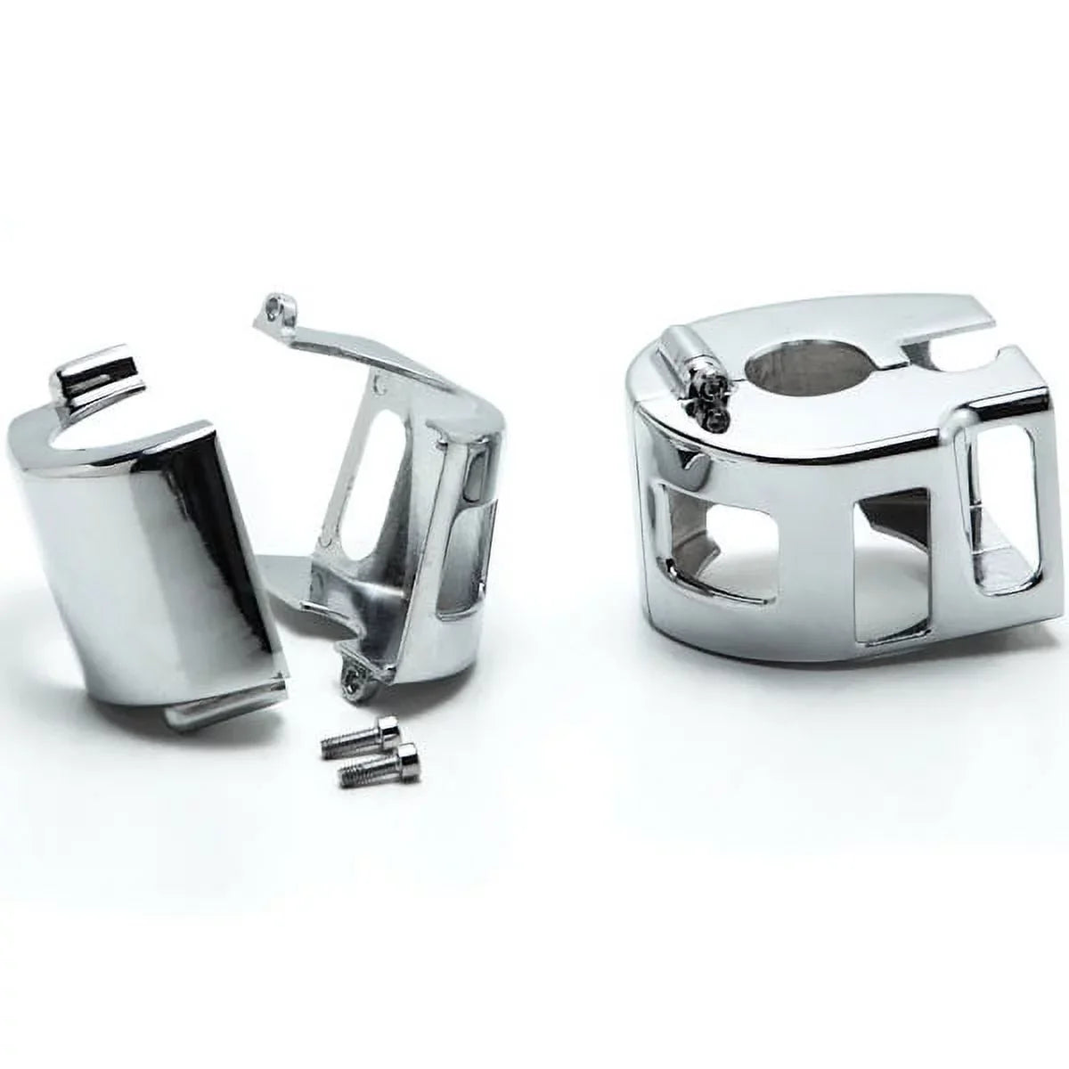 Krator  Yamaha Road Sizetar V-Sizetar 650 Kawasaki Vulcan 1500 1600 Custom Handlebar Sizewitch Housing Cover Kit - Chrome