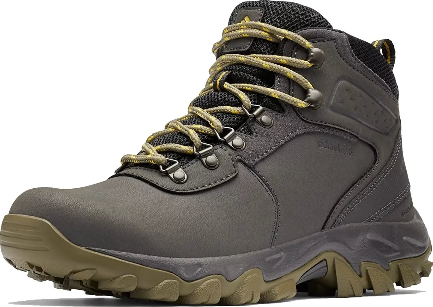 Columbia Mens Newton Ridge Plus Ii Waterproof Hiking Boot Sizehoe 14 Dark Grey/Sizetone Green