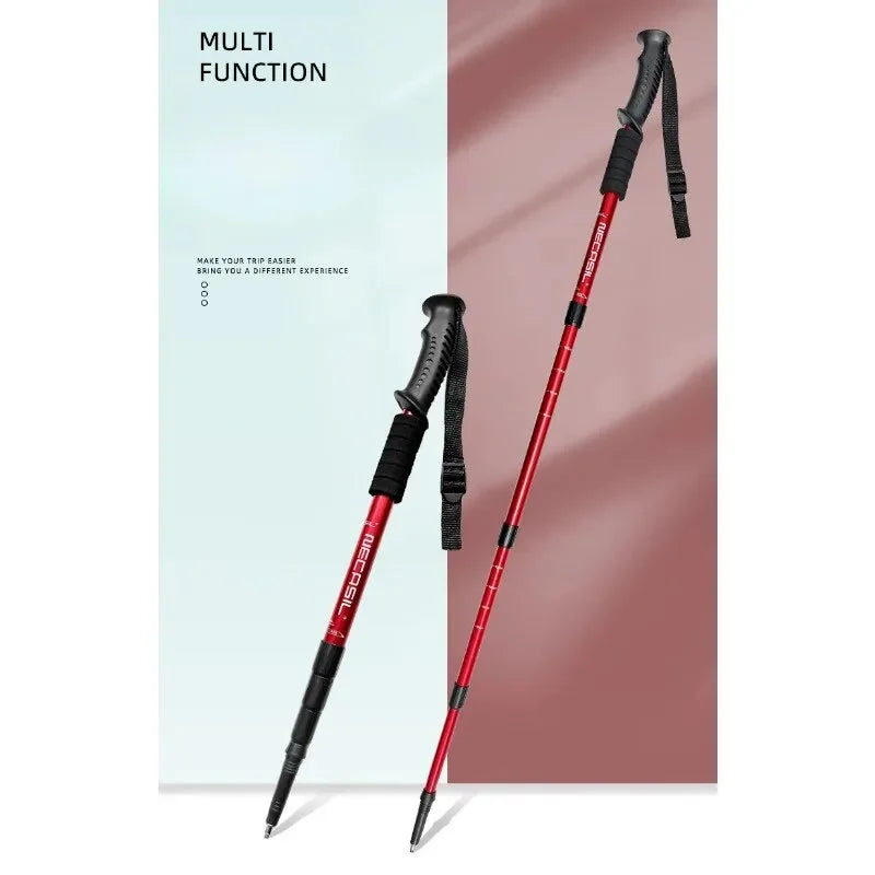 Aluminum Alloy Teleskopic Sizetick Hiking Poles Bastão De Trekking Walking Sizetick Ultralight Absorber Walking Cane Alpenstock