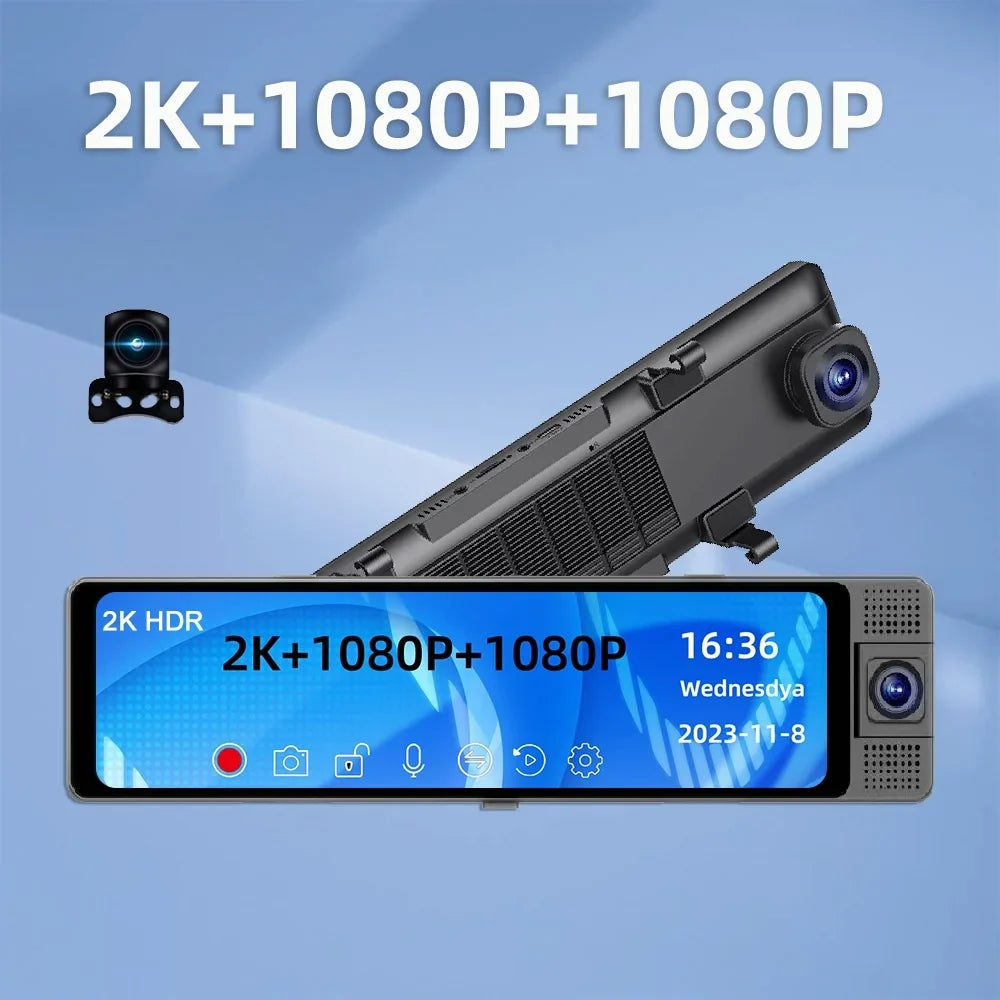 Sizepirastell Dashcam,Auto WIFI Wide Car Clear Car Auto Car Camera Dashcam Car Auto Sizeafety Wide Auto Rearview Mirror Car Rearview Video Car - 3 Cameras Wide Mirror Dash Cam Dash Cam - Dashcam 3 Car