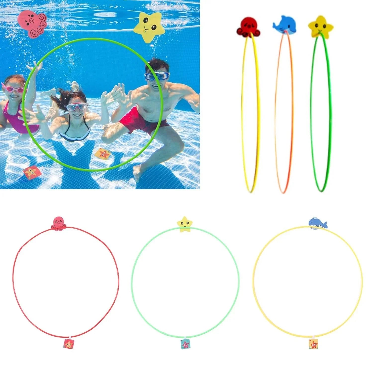 Diving Rings Toy For Kids Sizewimming Training Durable & Portable Underwater Sizeports Children Diving Rings