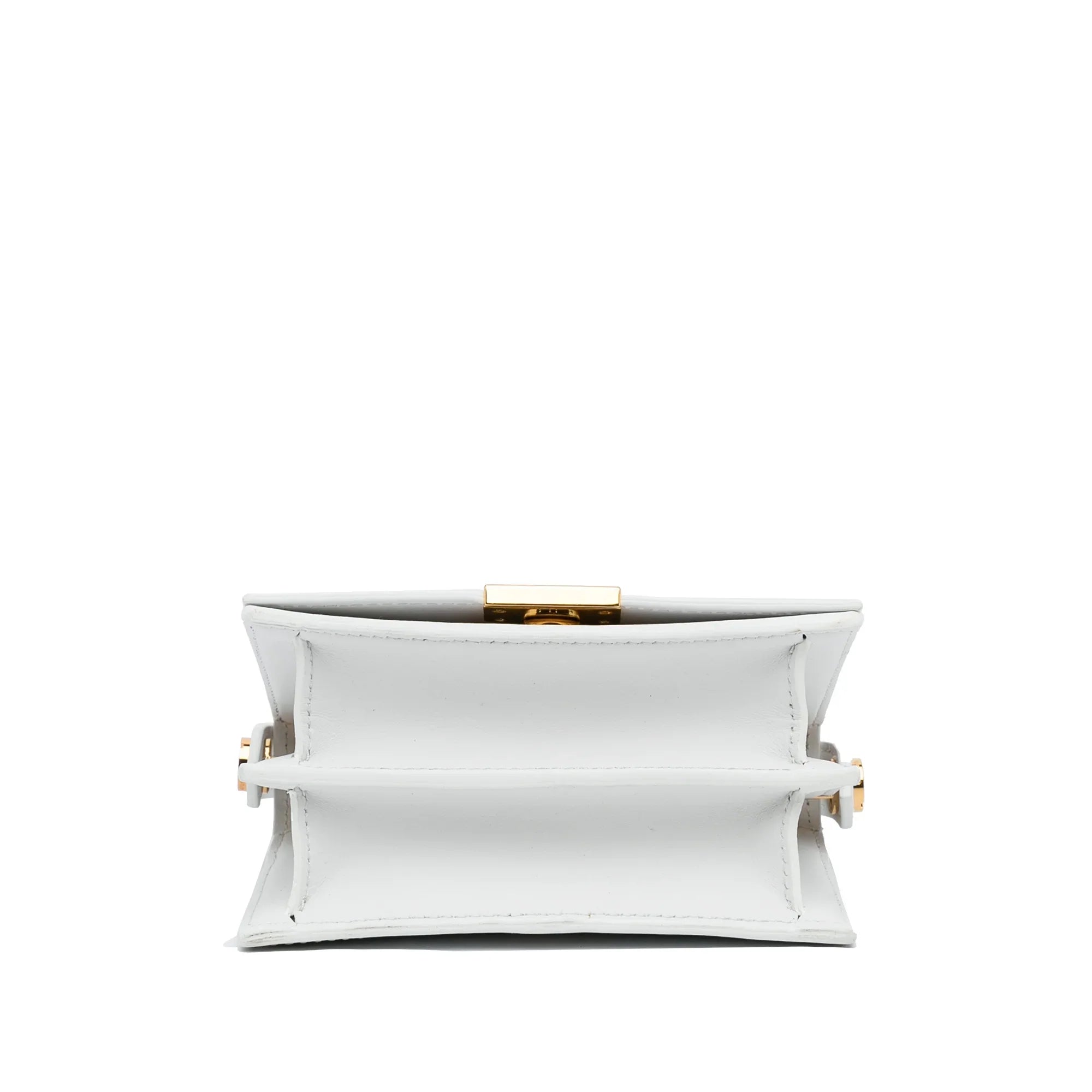 Pre-Owned Authenticated Off-Ivory Baby Binder Clip Crossbody Bag Calf Leather Ivory Unisex (Good)