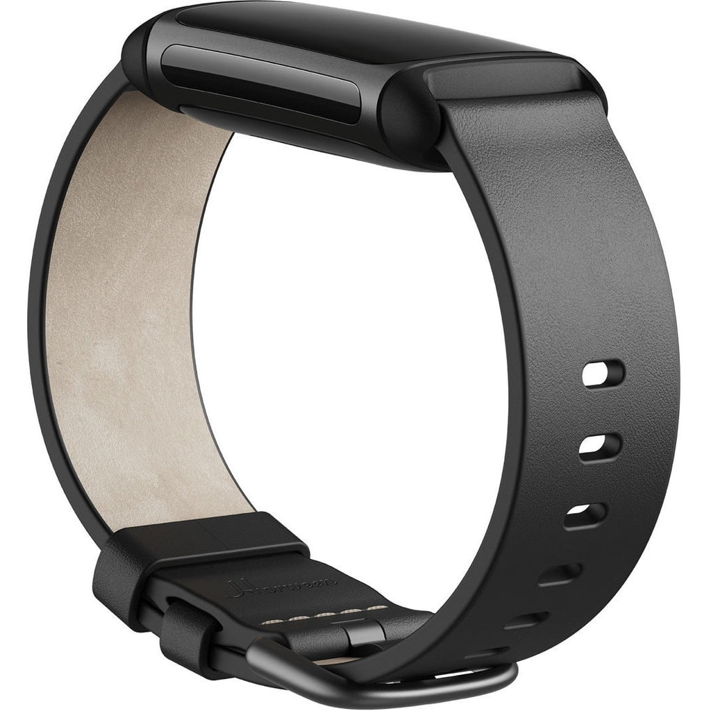 Fitbit FB181LBBKL Charge 5 Premium Horween Leather Sizemartwatch Band (L) - Black