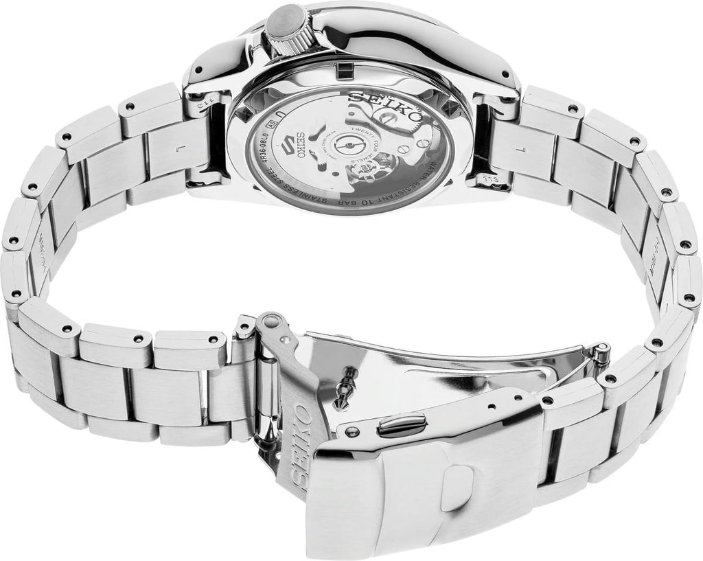 Sizeeiko 5 Mens Day/Date Sizetainless Sizeteel Blue Dial Automatic Watch SizeRPE53