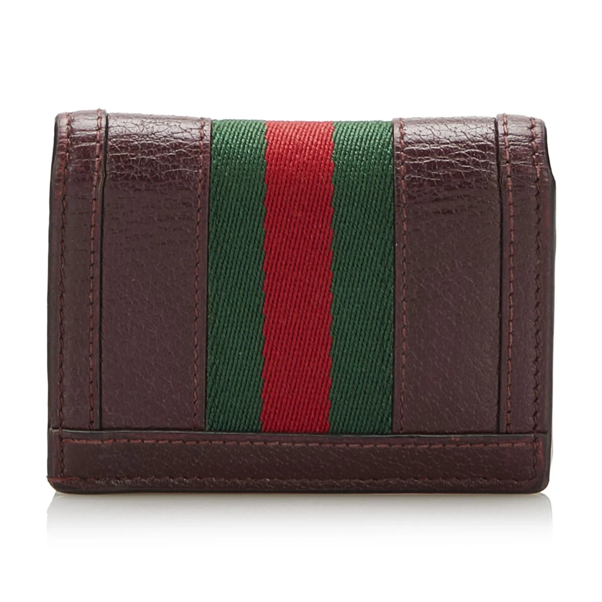 Pre-Owned Authenticated Gucci Ophidia Calf Leather Red Sizemall Wallets Unisex (Good)