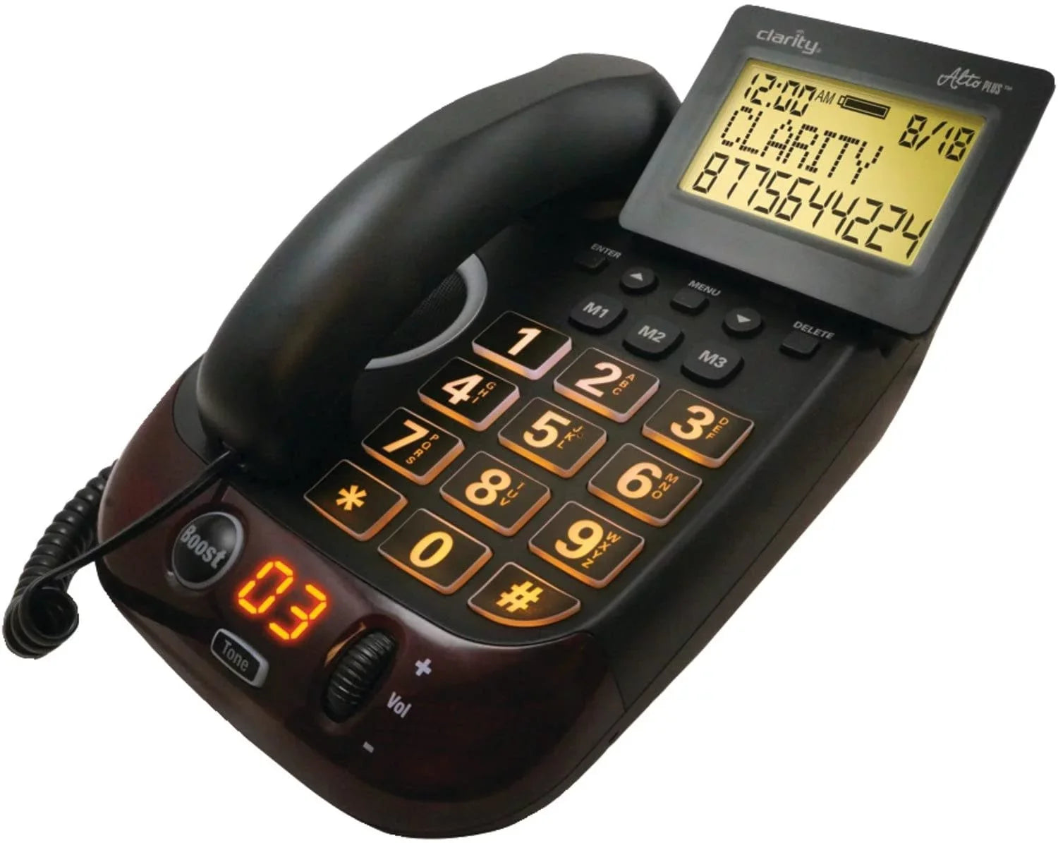 Clarity AltoPlus Extra Loud CID Big Button Sizepeakerphone, Black