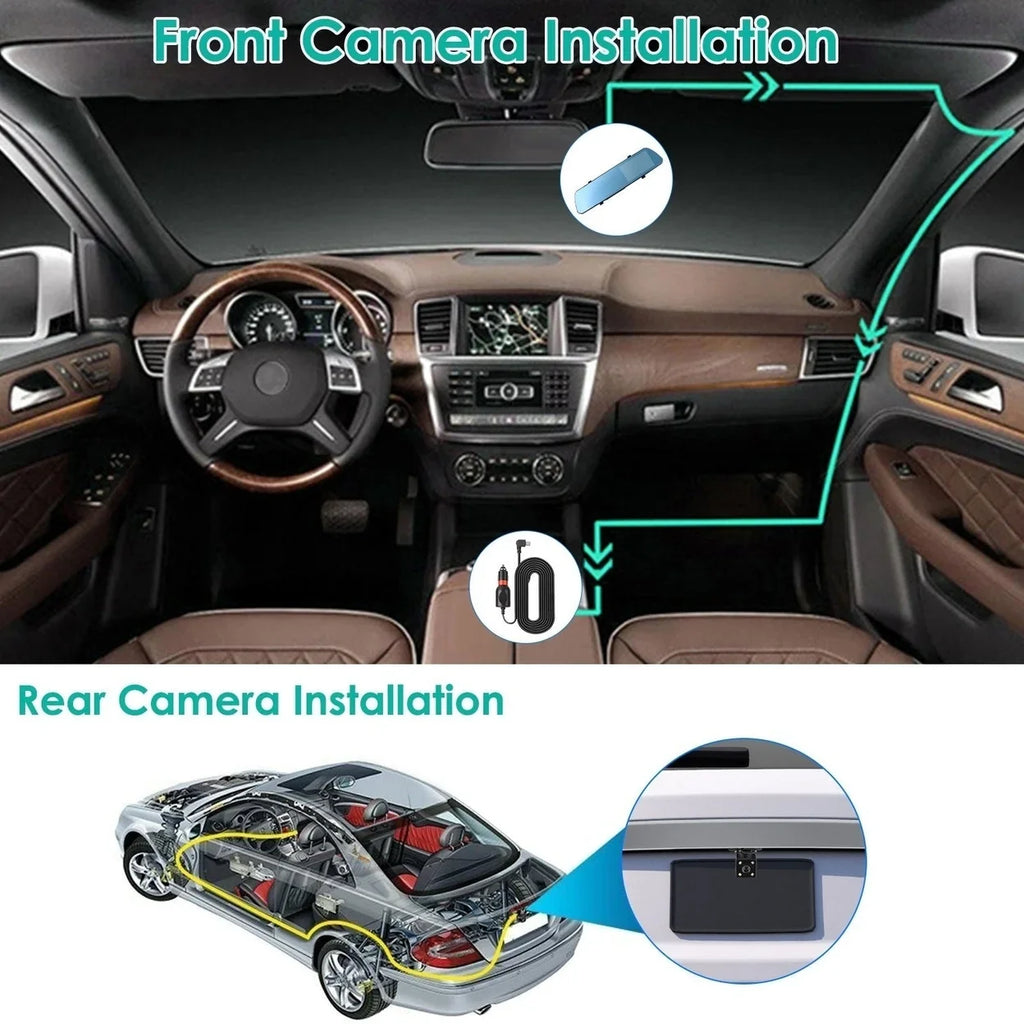 1080P Car DVR 4.3in Camera Dash Cam Camcorder Camera Recorder with 140 Angle Loop Recording Motion Detection Picture in