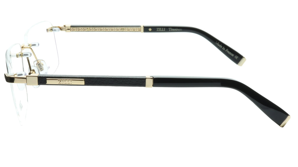 ZILLI Rimless Eyewear Made with Real Leather and High Quality Titanium