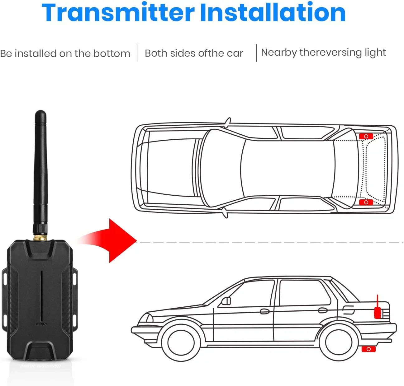 Auto-Vox Wireless Backup Camera Kit OEM Look Rear View Mirror Monitor for Trucks, No Wiring Installation (T1400U)