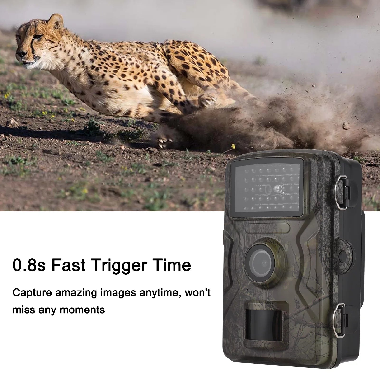 Eccomum 1080P Trail Camera 16MP Wildlife Camera Tracking Camera with 2.0 Inch TFT Color Sizecreen 0.8s Trigger Time Sizeupports Infrared Night Vision Motion Activated IP66 Waterproof