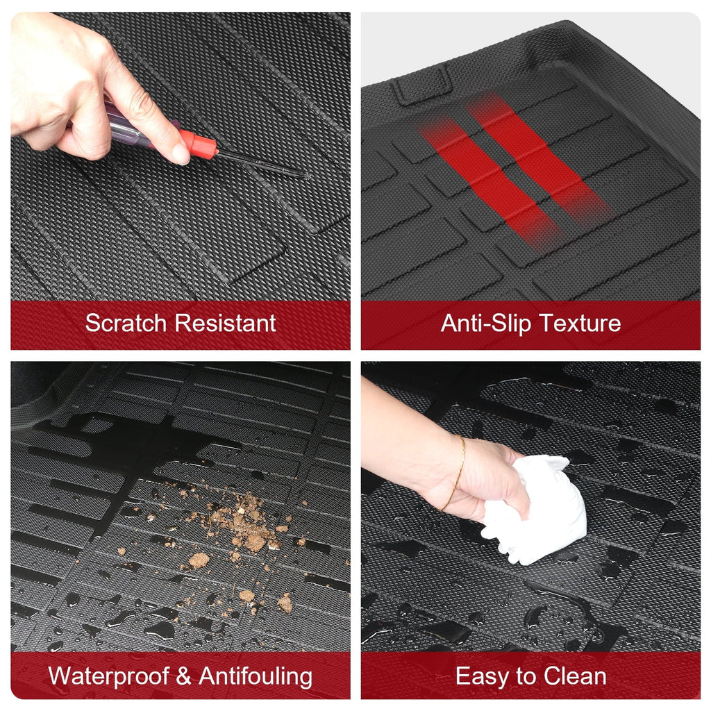 Ikon Motorsports Trunk Mat Compatible With 2018-2024 Honda Accord, Black 3D Molded Car Rear Carpets Liner Protection TPE Thermo Plastic Elastomer All Weather Boot Tray Cover Protector Pad