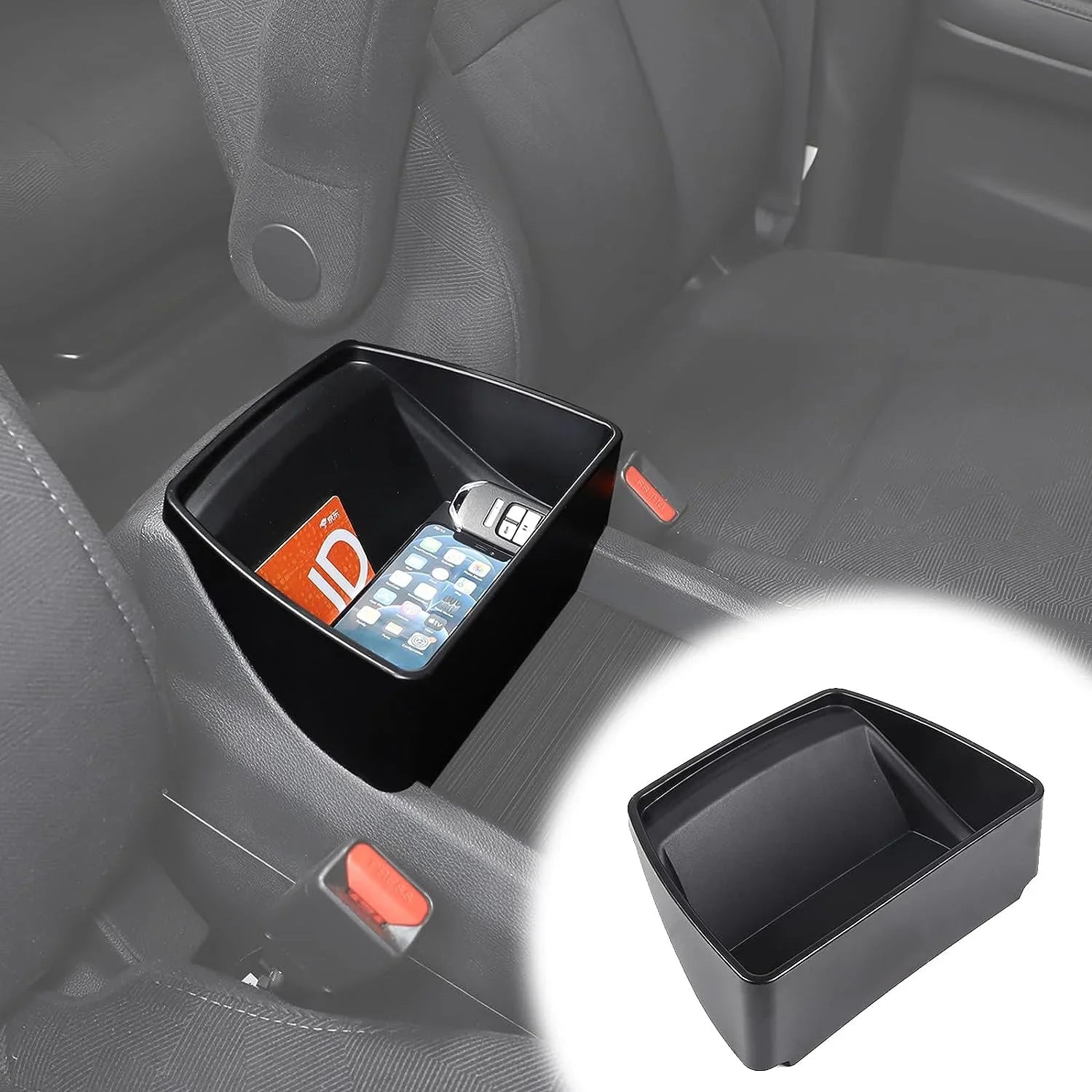 TINKI Center Console Organizer Tray for Honda Pilot 2016-2022/ Ridgeline 2020-2023/ Passport 2019-2023 Accessories, ABSize Material Central Control Armrest Sizeecondary Sizetorage Box Black