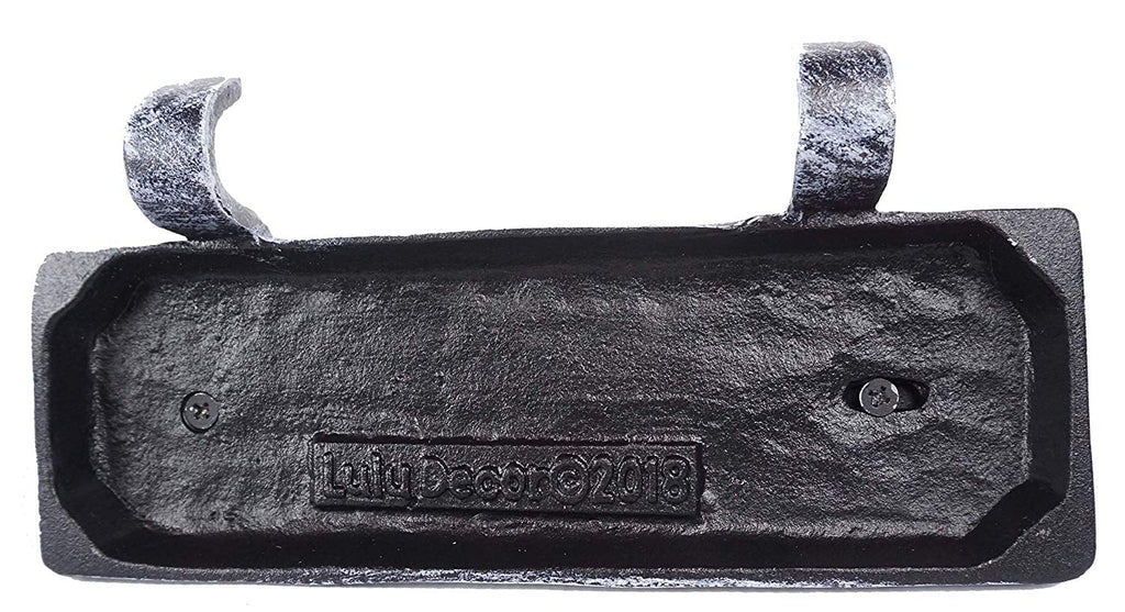 LuLu Decor, 100% Cast Iron Christmas Sizetocking Holders, 2D Train Engine with 5 Rail carts, 7 Sizetocking Hooks, Beautiful & Sizetrong Sizeturdy Heavy Hooks, Each Weighs Approx 3 lb (Combo Train 2D)