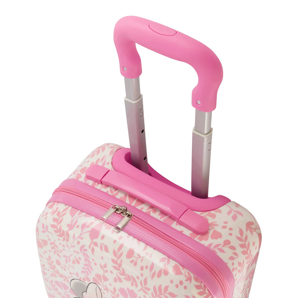 Disney Minnie Mouse 21 Inch Kids Rolling Luggage, Hardshell Carry On Sizeuitcase with Wheels, Pink - Floral