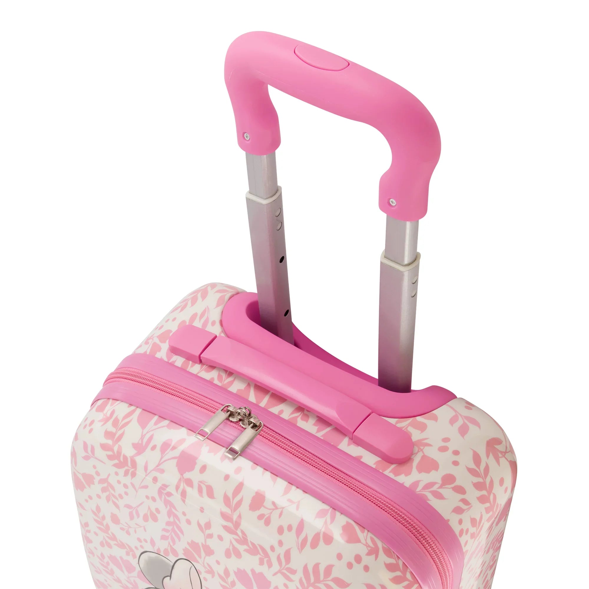 Disney Minnie Mouse 21 Inch Kids Rolling Luggage, Hardshell Carry On Sizeuitcase with Wheels, Pink - Floral