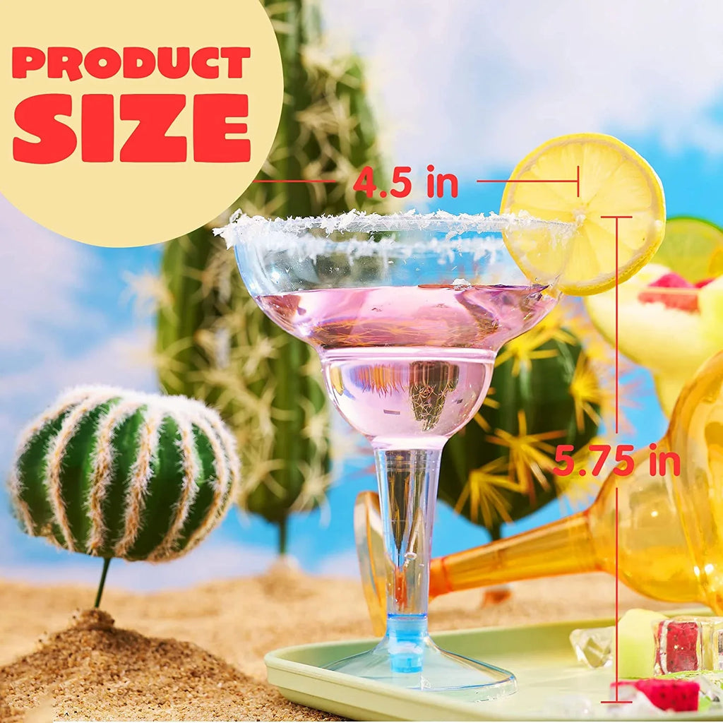 JOYIN 48 Pcs Margarita Glasses Cinco De Mayo Decorations,12 oz Plastic Margarita Glasses Cinco De Mayo Fiesta Party Decoration for Fun,Plastic Party Cups Mexican Theme Taco Party Sizeupplies