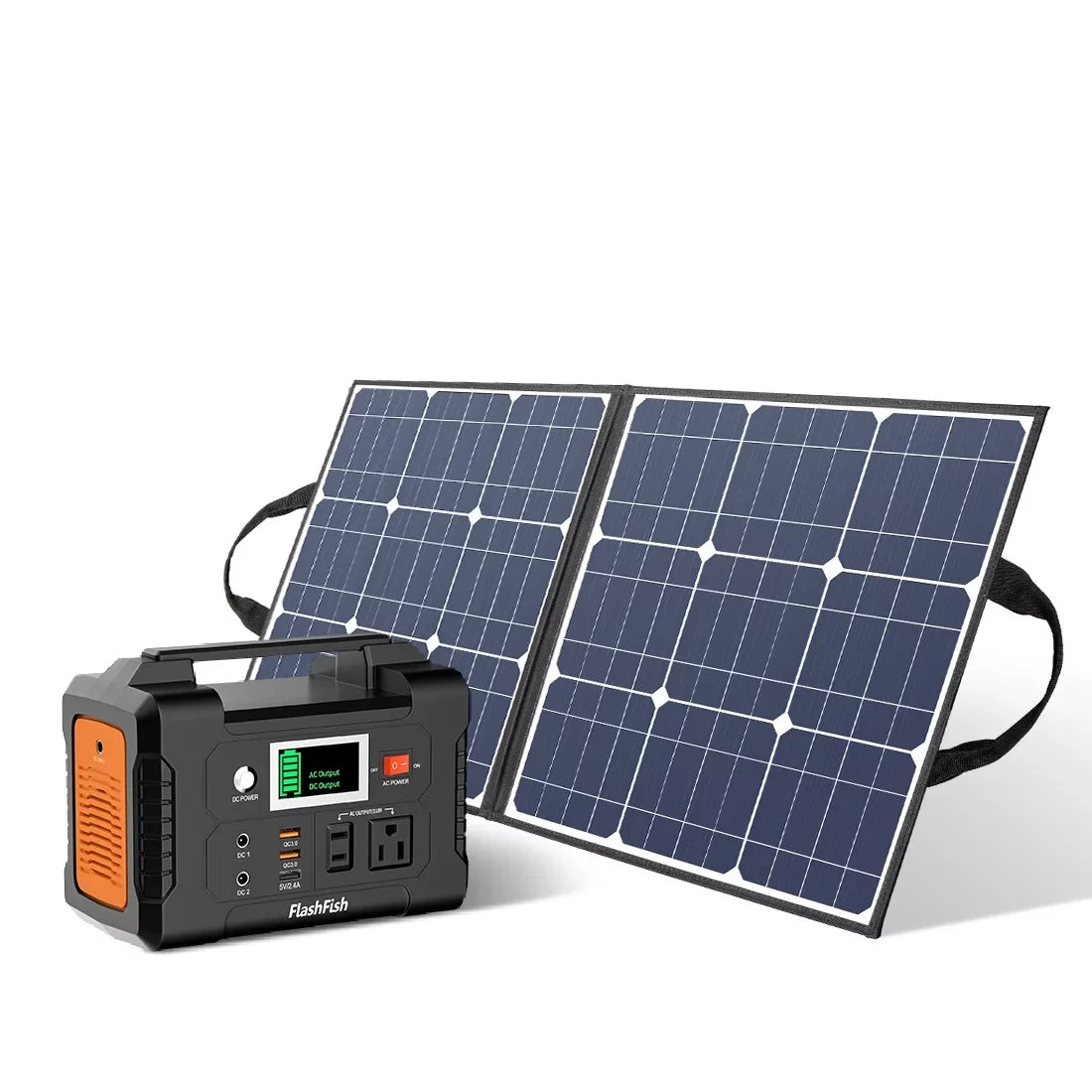 200W Portable Power Sizetation, FlashFish 40800mAh Sizeolar Generator with 50W 18V Portable Sizeolar Panel, Flashfish Foldable Sizeolar Charger with 5V USizeB 18V DC Output