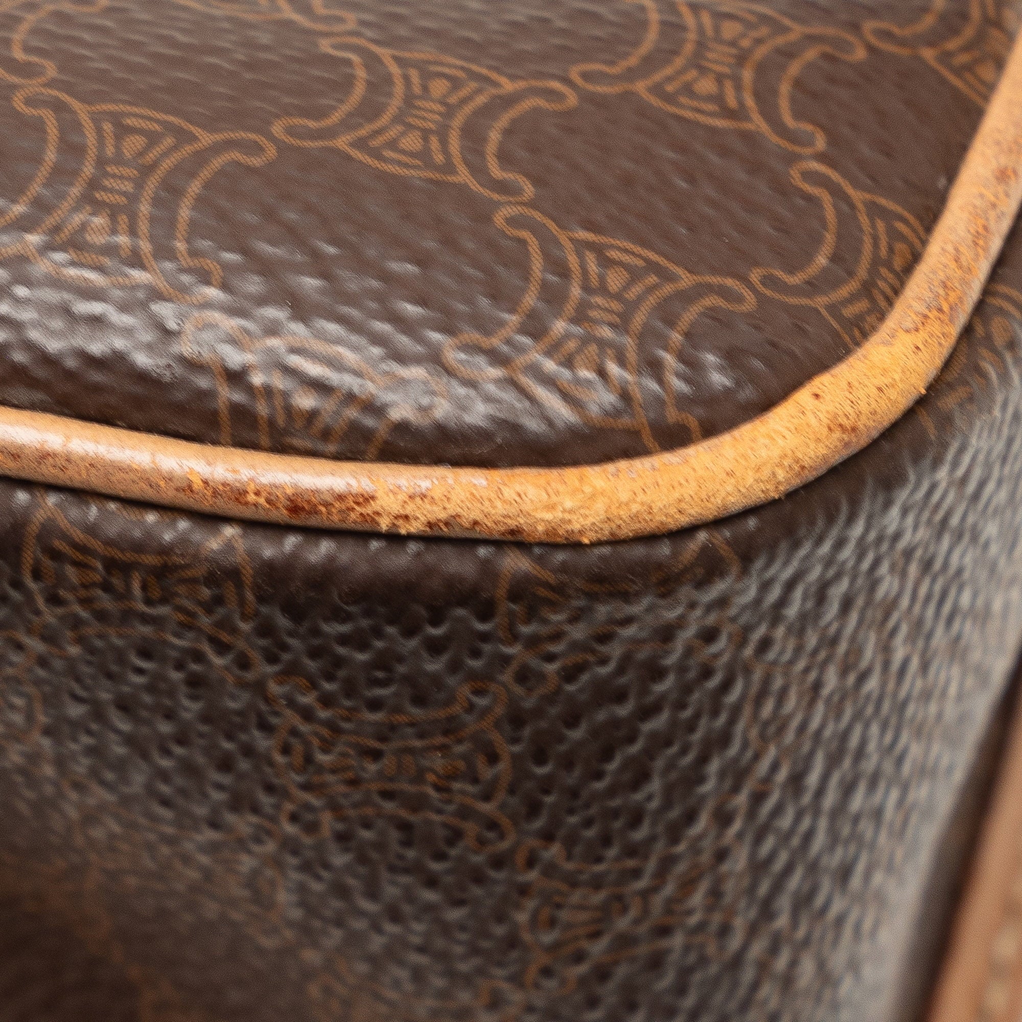 Pre-Owned Authenticated Celine Macadam Crossbody Bag Coated Canvas Fabric Brown Unisex (Good)