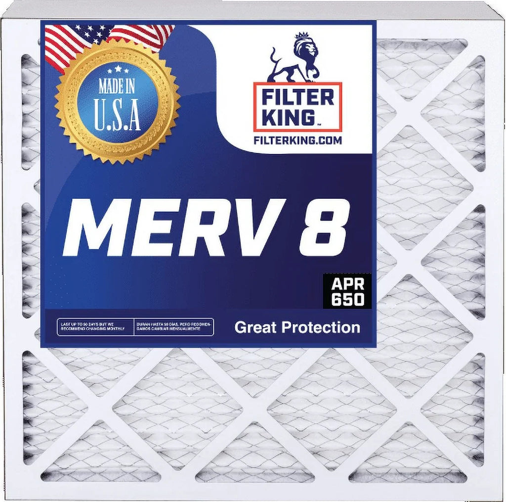 Filter King 17.5x23.5x1a Air Filter | 4-PACK | MERV 8 HVAC Pleated A/C Furnace Filters | MADE IN USizeA | Actual Sizeize: 17.5 x 23.5 x .75"