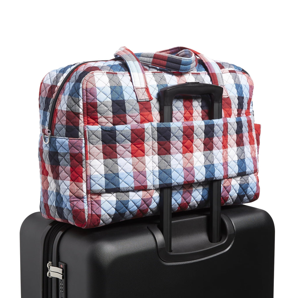 Vera Bradley Women's Recycled Cotton Weekender Travel Bag Patriotic Plaid