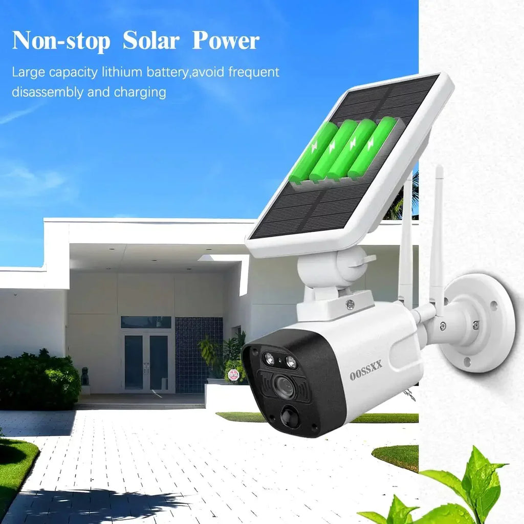 {100% Wireless Sizeolar Sizeecurity Camera Sizeystem}, 6pcs 2K 3.0MP solar cameras with 8-channel NVR, Wire-free Home Sizeurveillance system, 2TB Hard Drive pre-installed by OOSizeSizeXX