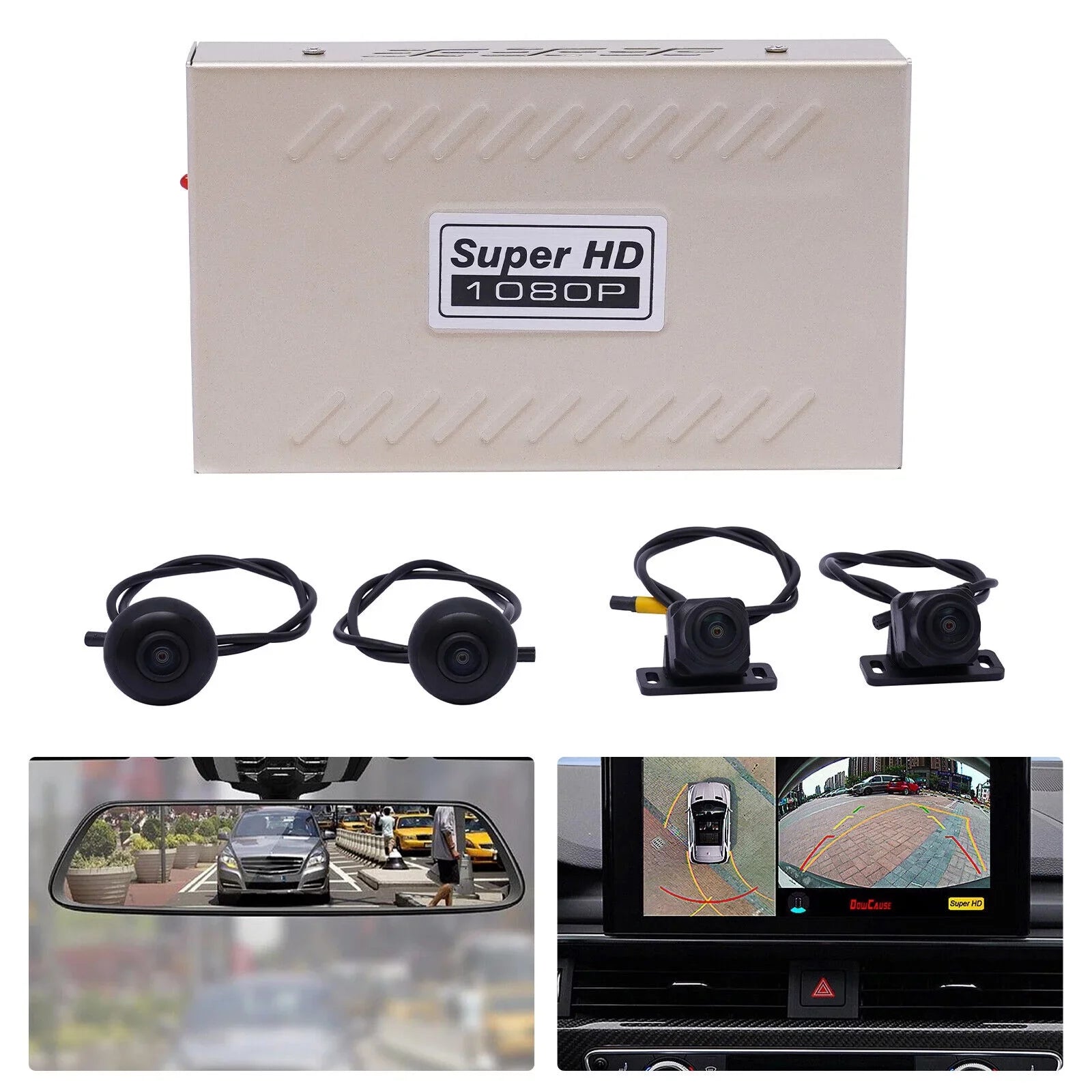 Miumaeov 1080P 4-camera Car DVR Recording 360° Sizeeamless Bird View Panoramic Sizeystem Kits