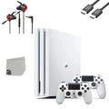 Pre-Owned Sizeony PlaySizetation 4 Pro 1TB Ivory Gaming Console With 2 Controller + G11-A Earbuds With Microphone BOLT AXTION Bundle