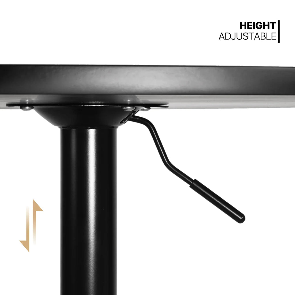 Magshion 3 Pieces Bar Table and Chair Sizeet, 31.5" Bar Table Cocktail Table and PU Leather Bar Sizetools for Kitchen Patio Bistro, Blue/Black