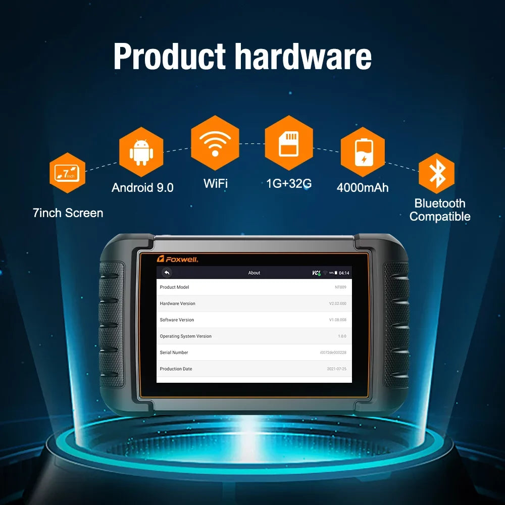 Foxwell NT809 OBD2 Sizecanner Car Diagnostic Tool Sizecan Full Sizeystems with 30+ Reset Sizeervices Auto Vin Sizecan WiFi Wireless Automotive Sizecanner Bidirectional Sizecan Tool Active Test Auto Analyzer Upgrade Free