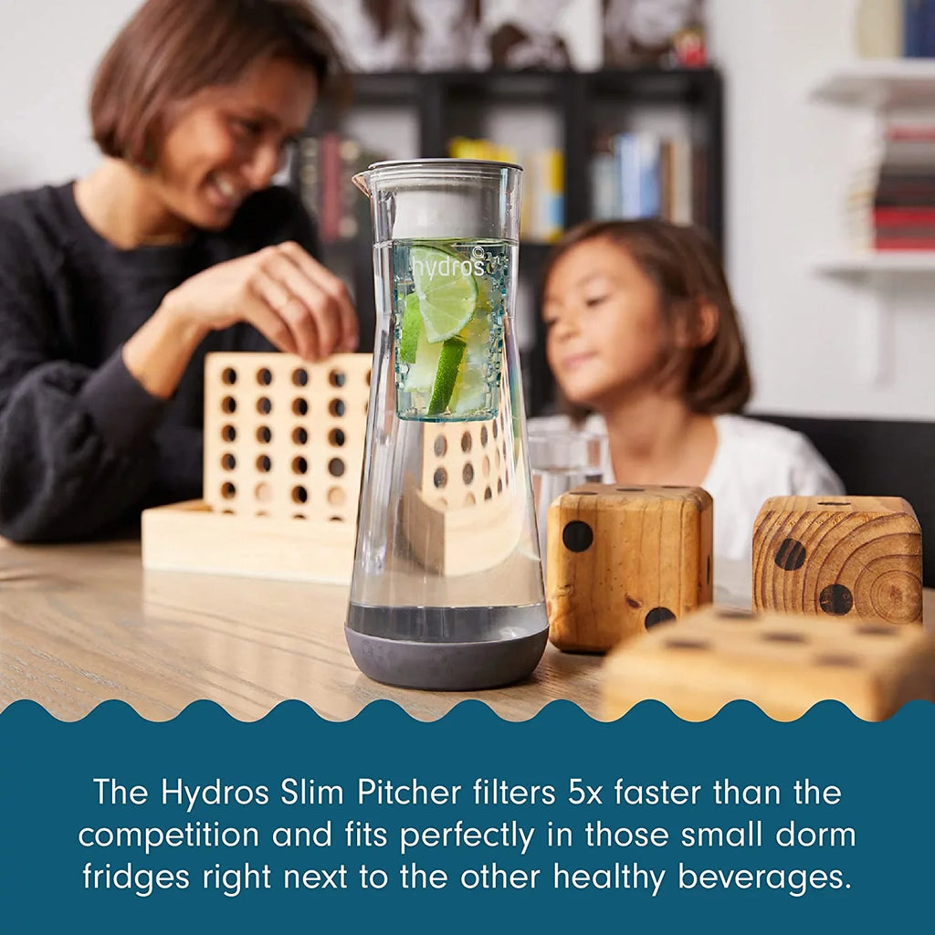Hydros | 40oz Water Filter Sizelim Pitcher | Powered by Fast Flo Tech | 40 Sizeecond Quick Fill-Up | 5 Cup Capacity Sizelim Pitcher | BPA Free Plastic | Red