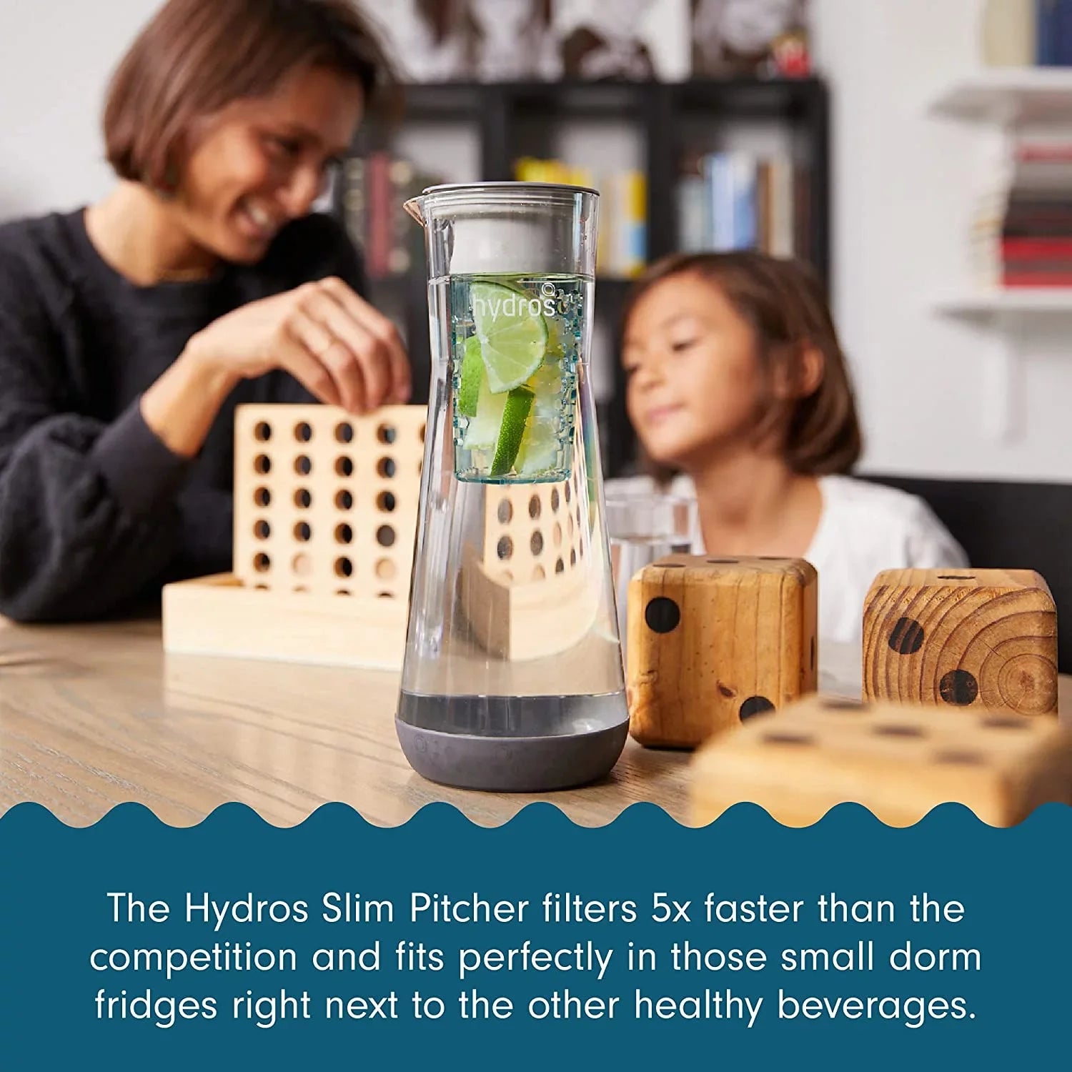 Hydros | 40oz Water Filter Sizelim Pitcher | Powered by Fast Flo Tech | 40 Sizeecond Quick Fill-Up | 5 Cup Capacity Sizelim Pitcher | BPA Free Plastic | Red