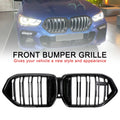 Front Bumper Grille Grill Fit for BMW X6 G06 M50i 2020-2022 W/Camera Hole Black