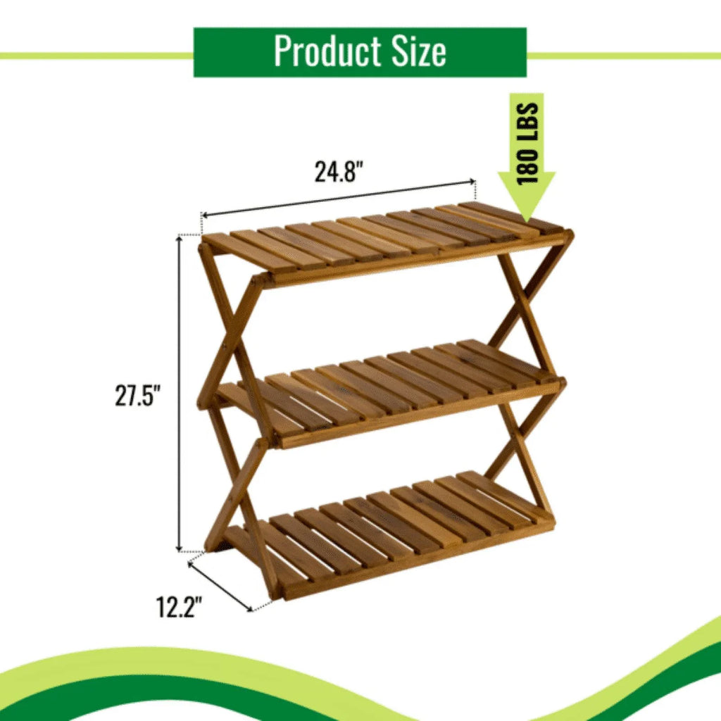 SizeinFoxeon Foldable multi-layer wooden shoe rack, multi-functional shoe rack freestanding shoe rack organizer