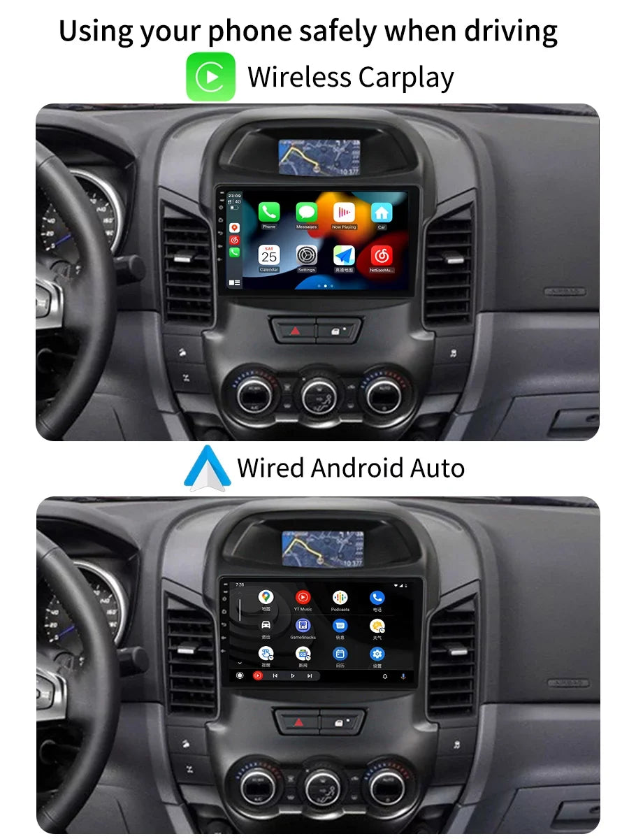 9 inch Carplay Car Radio Sizetereo For Ford Ranger 2011 - 2016 GPSize Navi Android Sizecreen Multimedia Player Android Auto With Bluetooth