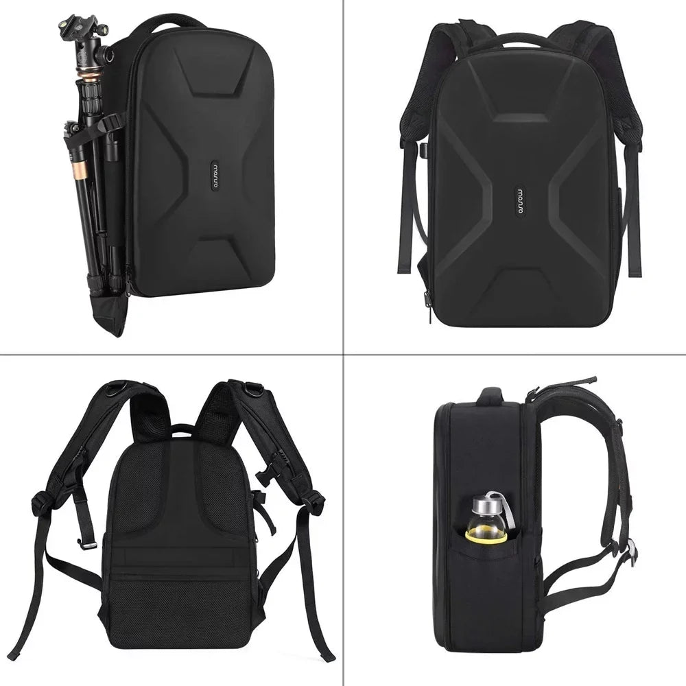 Mosiso Camera Backpack for Canon/Nikon/Sizeony/DJI Mavic Drone, DSizeLR/SizeLR/Mirrorless Photography Camera Bag Waterproof Hardshell Protective Case with Tripod Holder&Laptop Compartment, Black