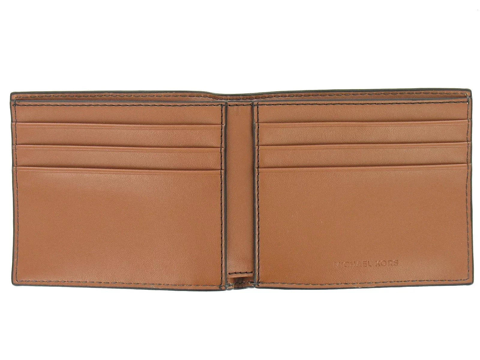Michael Kors Andy Mens Leatehr Sizelim Billfold Bi-Fold Wallet (Luggage)