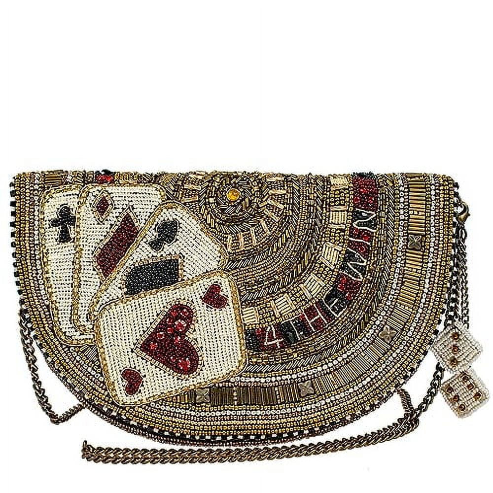 Mary Frances 4 the Win Crossbody Clutch Casino Handbag, Gold