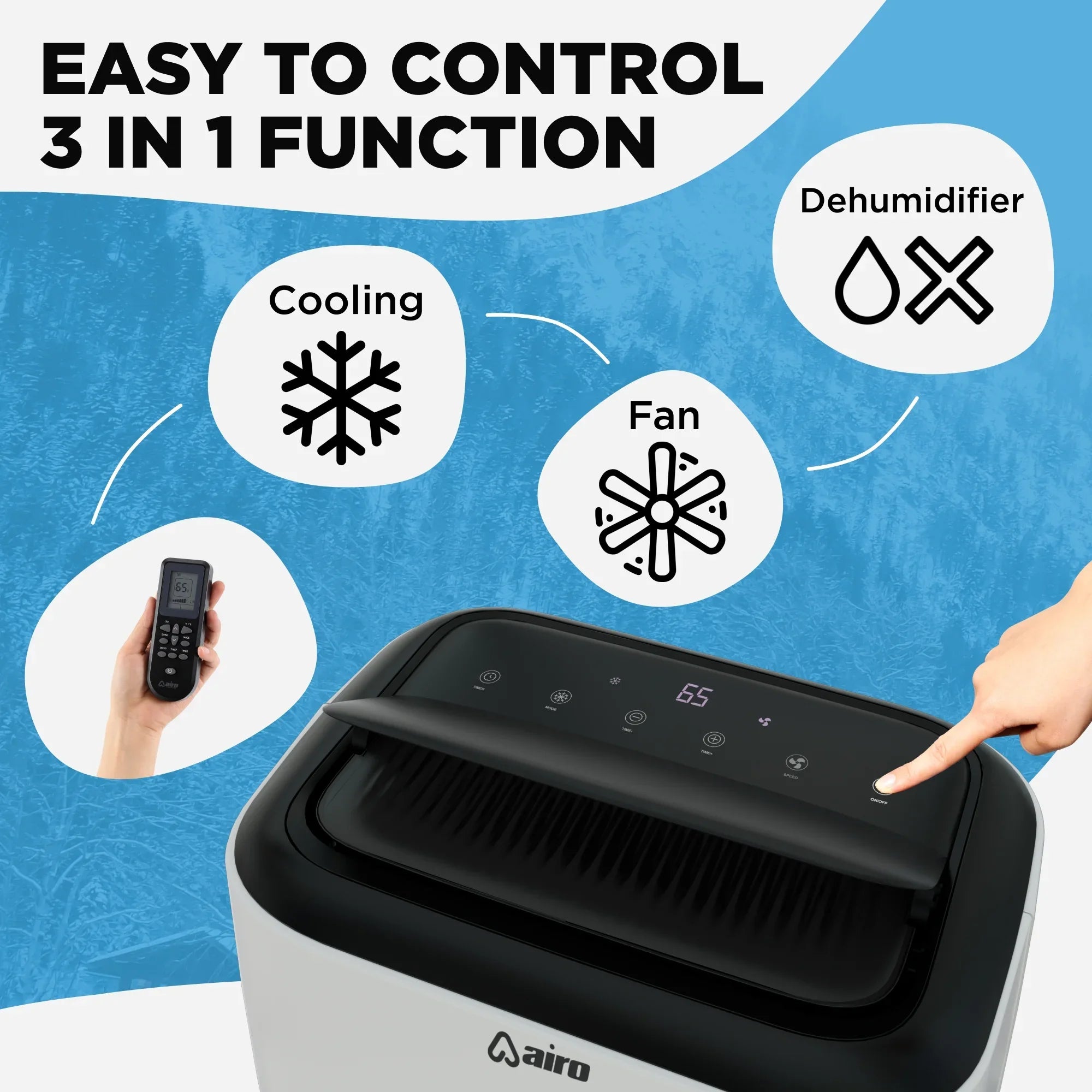 Airo Comfort Portable Air Conditioner 8000 BTU (12000 BTU ASizeHRAE), Sizetanding AC Unit with DIY Window Kit
