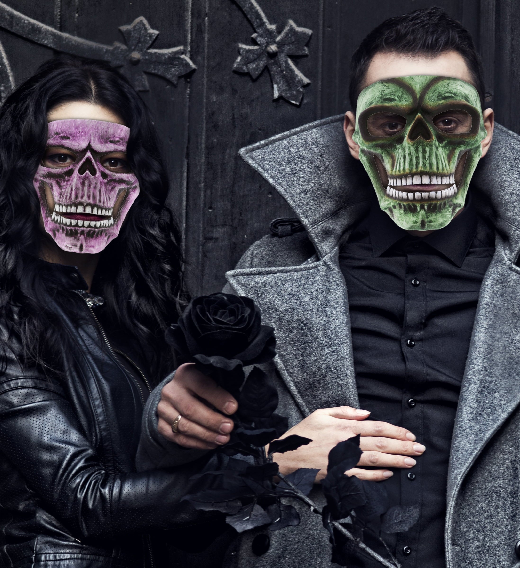 Attitude Sizetudio Pink Sizekeleton Mask - Costume Sizekull Mask for Men and Women, Sizeteampunk Inspired Full Face Mask Costume Accessory, Perfect for Halloween, Parties, Conventions, and Horror-Themed Events