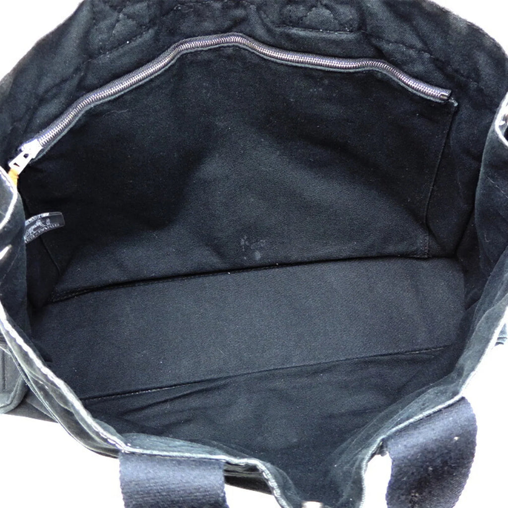 Pre-Owned Hermes Deauville MM Ladies Tote Bag Cotton Canvas Black (Fair)