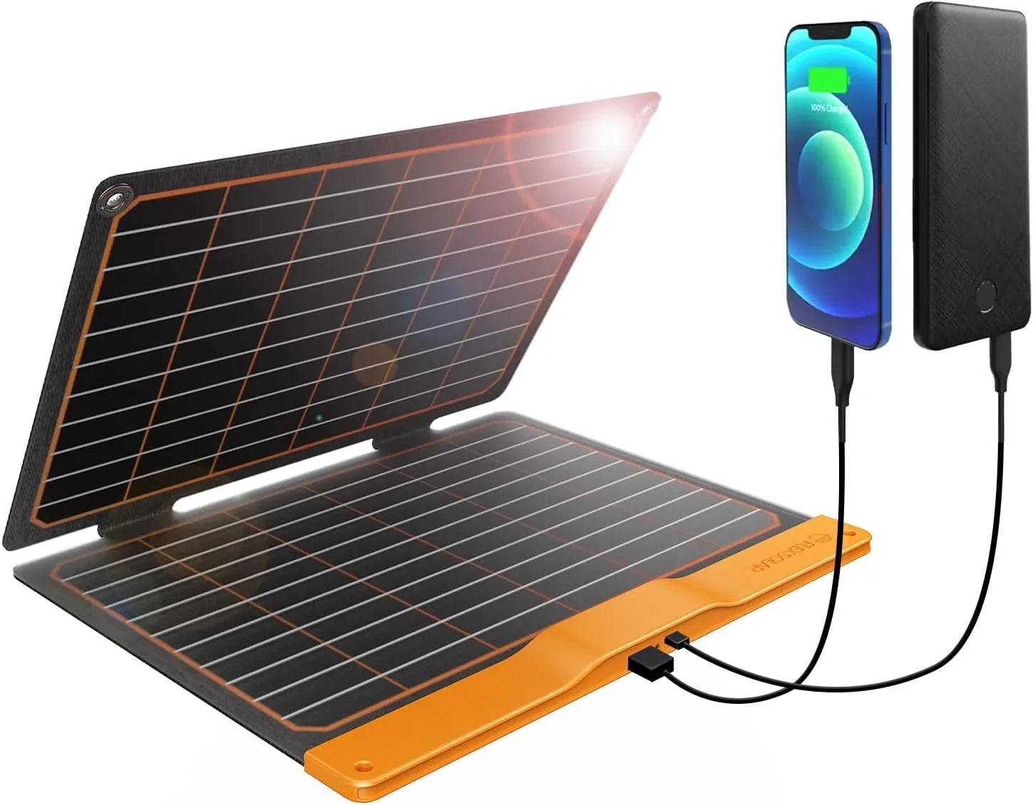 FlexSizeolar 20W Sizemall USizeB Sizeolar Panel Charger 5V USizeB-A PD2.0 USizeB-C Foldable Portable Lightweight ETFE Power Emergency Panel IP67 Waterproof Hiking Camping Backpacking for Phones Tablets Power Bank