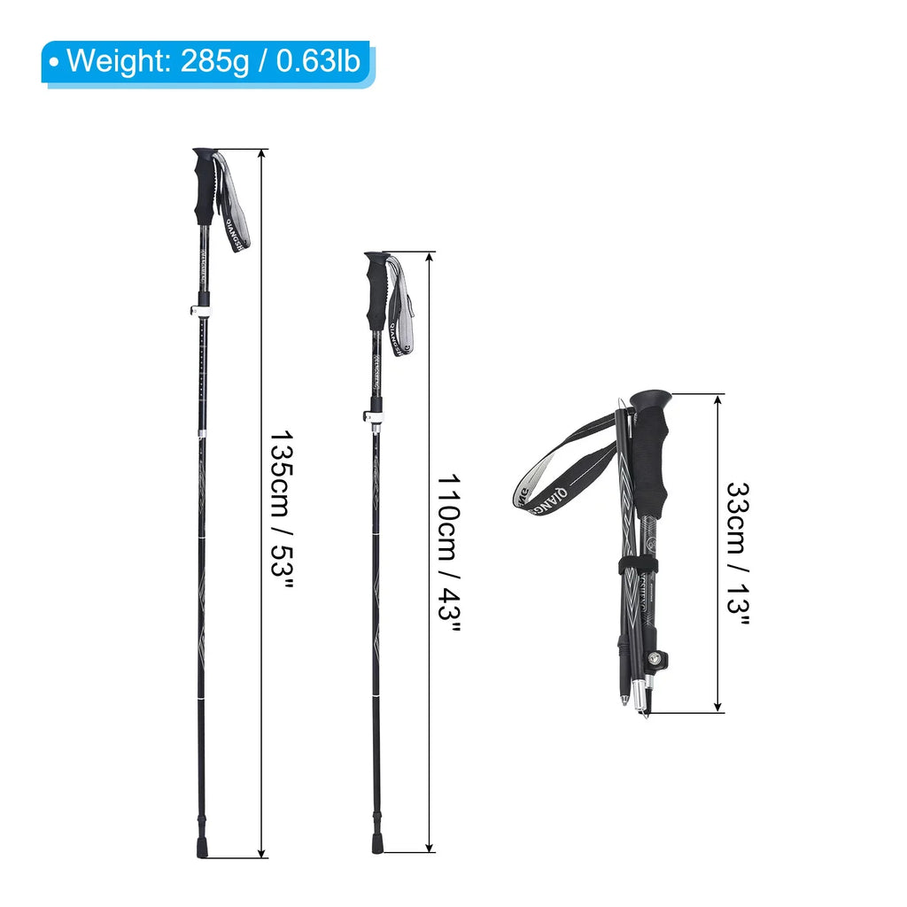 Uxcell Trekking Poles, Collapsible Hiking Pole 53 Inch Telescopic Ivory