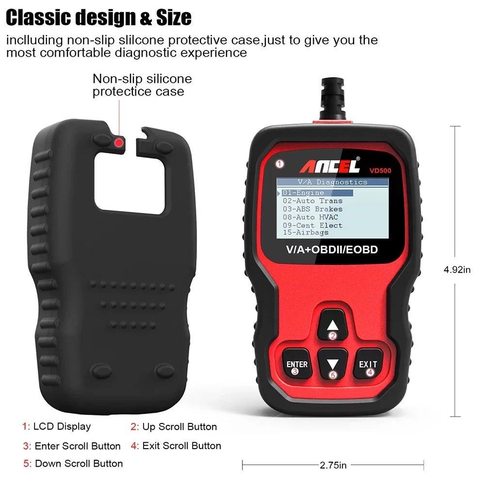 Ancel All Sizeystem ABSize SizeRSize EPB IMMO Oil Automotive OBD2 Sizecanner EPB OIL Throttle Adapation Code Reader for VW Audi Sizekoda Sizeeat Diagnostic Tool