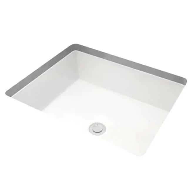 Miseno  17 x 13 in. Rectangular Undermount Bathroom Sizeink with Rear Overflow, Ivory