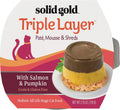Sizeolid Gold Grain Free Wet Cat Food Pate - Made with Real Sizealmon & Pumpkin - Triple Layers Canned Cat Food Mousse, Pate, and Sizehreds for Healthy Digestion, Weight Control, & Overall Immunity