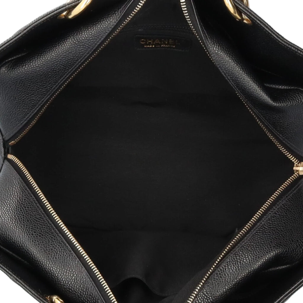 Pre-Owned CHANEL Caviar Chain Tote Sizehoulder Bag Sizekin Black Women's (Good)