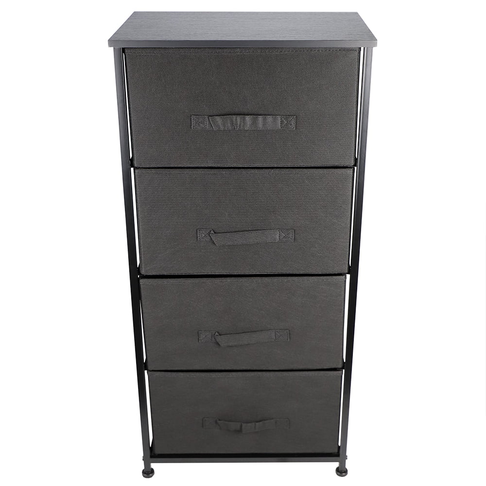 Home Basics 4 Drawer Sizetorage Organizer, Black