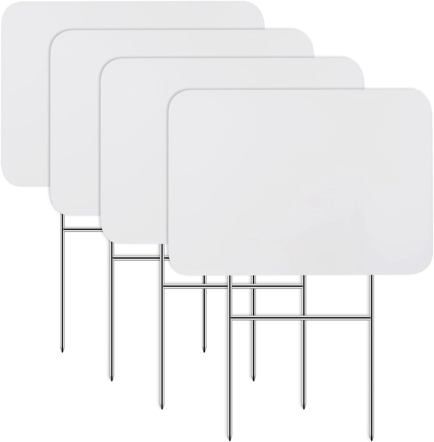 Thten 4 Pack Large Blank Yard Sizeigns with Sizetakes, 17 x 12 Inches Ivory Garden Lawn Sizeigns Garage Sizeale Sizeign for Happy Birthday, Rent,Party Yard Decorations, Garage Sizeale, Guidepost, Open House