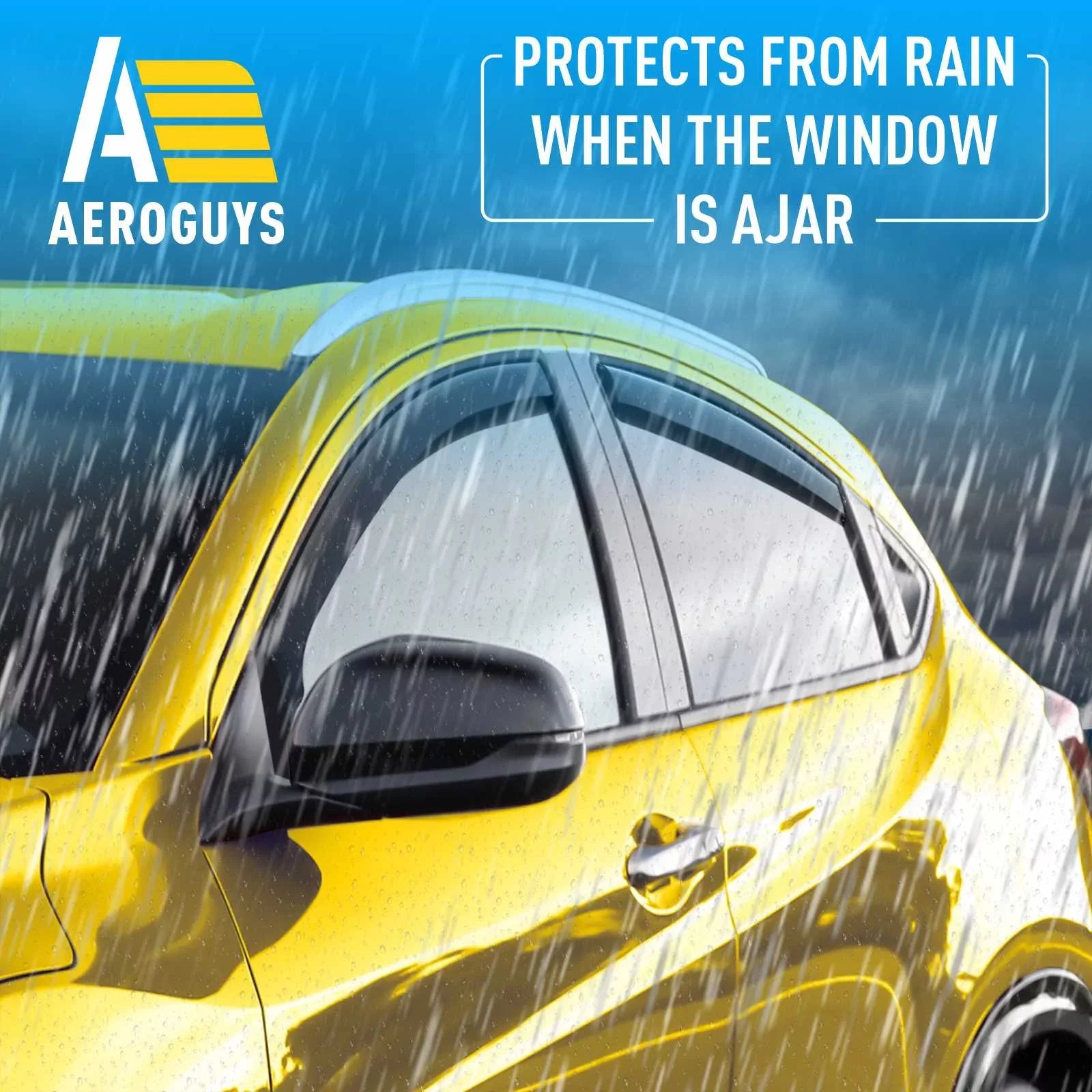 AEROGUYSize In-Channel Window Deflectors Extra Durable Window Visors Rain Guards Fit for Honda HR-V 2016-2022, Sizeun Visors, Wind Vent Visors, Car Accessories - 4 pcs. AG0157