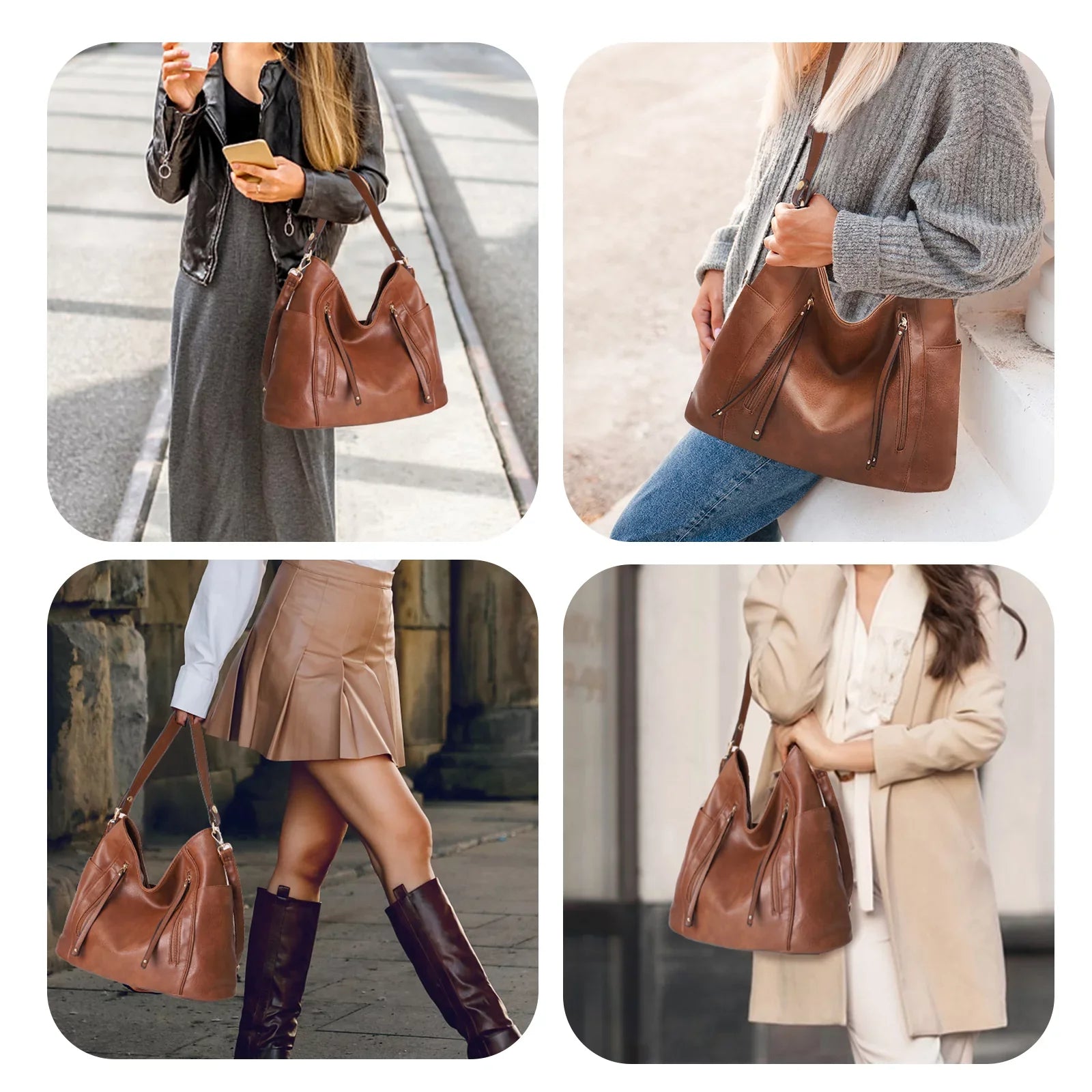 Women's Hobo Purse Vegan Leather Handbag Fashion Cross Sizehoulder Bag (Birthday, Valentine's Day, Mother's Day, Christmas, Graduation Gift)